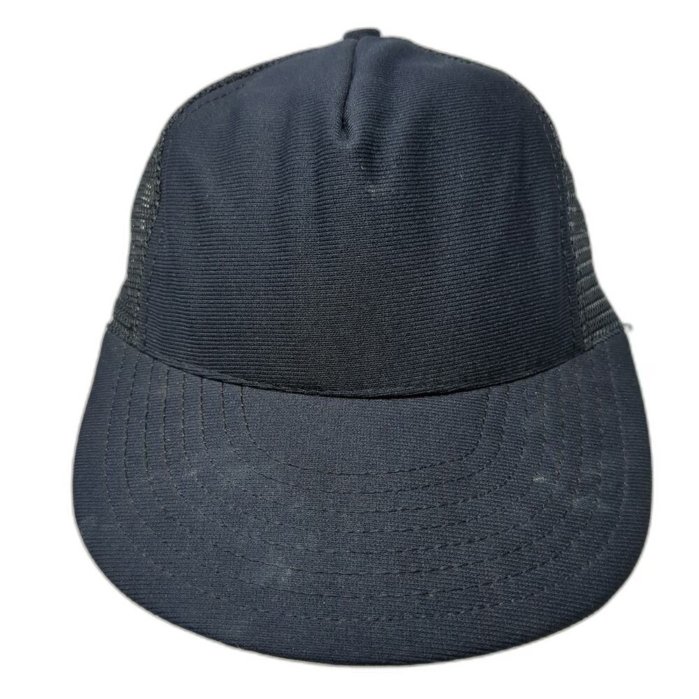 North Star Trucker Hat Blue Mesh Back Snapback Made in USA Blank Vintage
